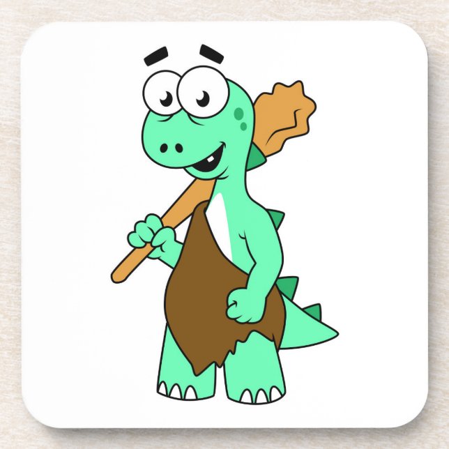A Cartoon Tyrannosaurus Rex Caveman. Coaster (Front)