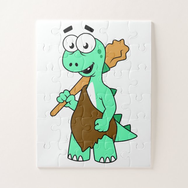 A Cartoon Tyrannosaurus Rex Caveman. Jigsaw Puzzle (Vertical)