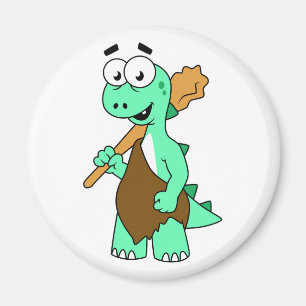 A Cartoon Tyrannosaurus Rex Caveman. Magnet