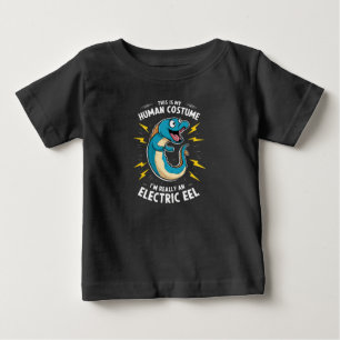 A cartoonish electric blue eel baby T-Shirt