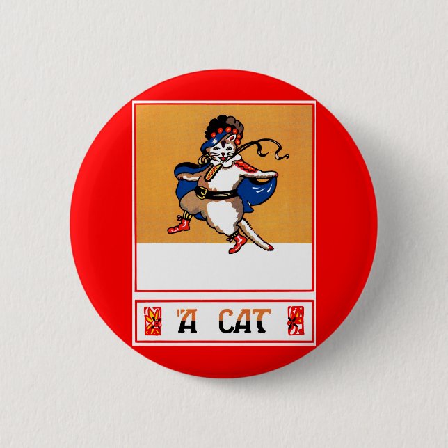 A Cat 6 Cm Round Badge (Front)