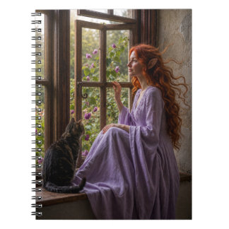 A cat a Lady and a beautiful day. Throw Pillow Notebook