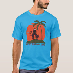 A cat and an owl sunset T-Shirt