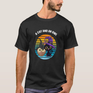 A Cat And An Owl T-Shirt
