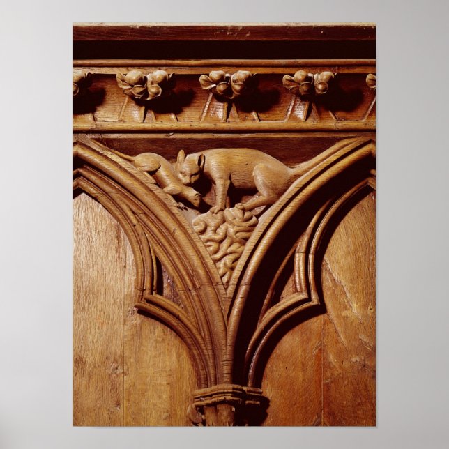 A cat and mouse, from a choir stall poster (Front)