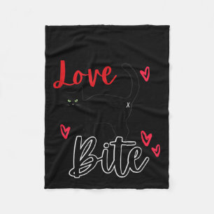 A Cat Bite Means Love, Kitty Valentines Fleece Blanket