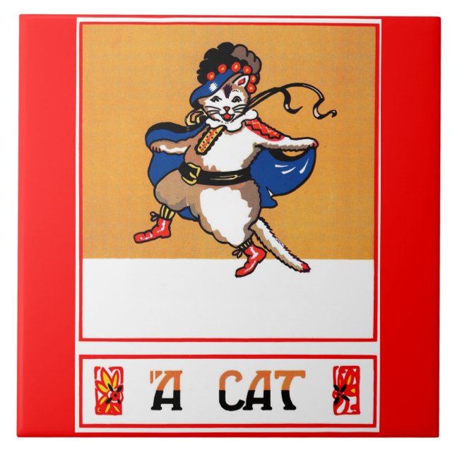 A Cat Ceramic Tile (Front)