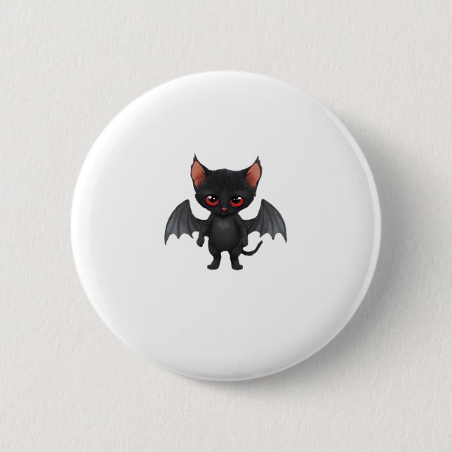 A cat demon on Halloween night Classic T-Shirt 6 Cm Round Badge (Front)