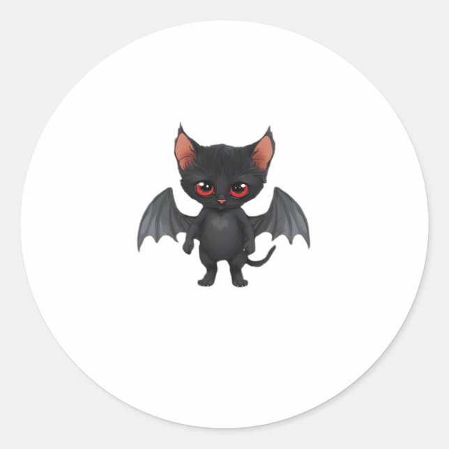 A cat demon on Halloween night Classic T-Shirt Classic Round Sticker (Front)