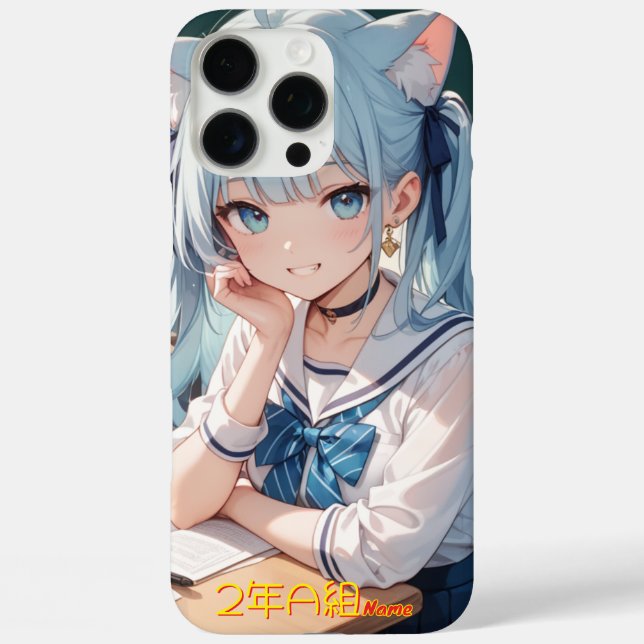 A Cat-Ear Girl at School Case-Mate iPhone Case (Back)