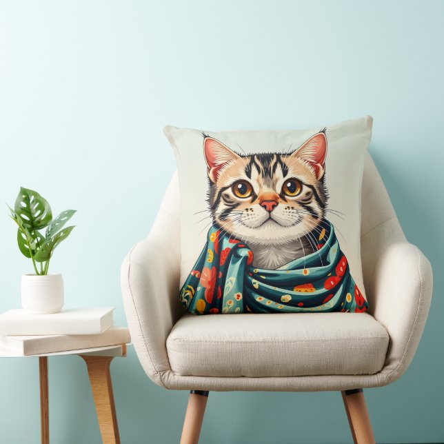 a cat in a blanket cushion (Chair)