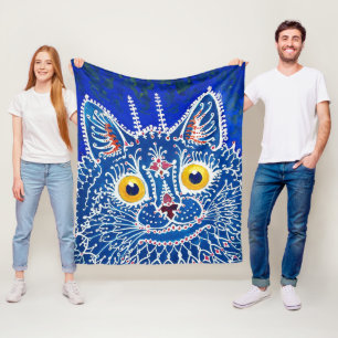 A cat in gothic style by Louis Wain Fleece Blanket