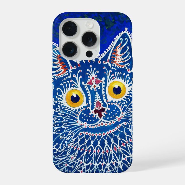 A cat in gothic style by Louis Wain  iPhone Case (Back)
