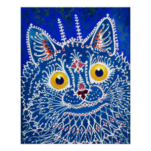 A cat in gothic style by Louis Wain  Poster