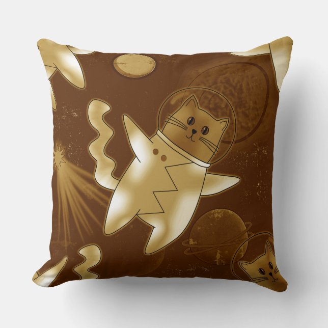 A cat in outer space. cushion (Front)