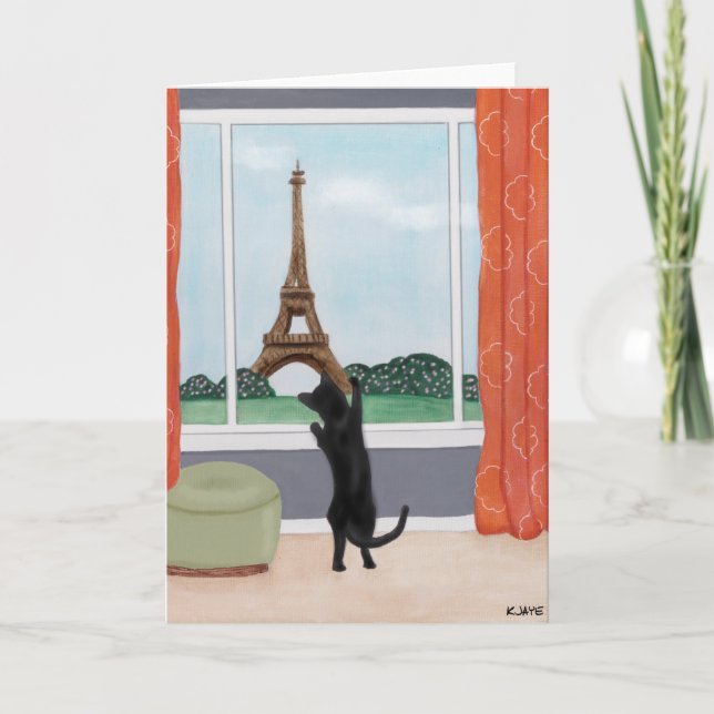 A Cat in Paris - Fine Art Greeting Card (Front)