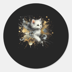 A Cat In The Black Night Sticker 