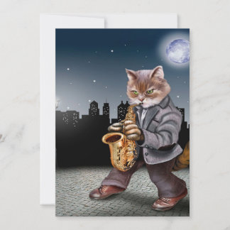 A cat in the night holiday card