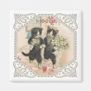 A Cat Lover's Save the Date Wedding Magnet