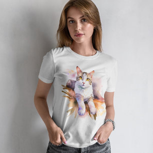 A Cat Named Marble - Watercolor Style T-Shirt