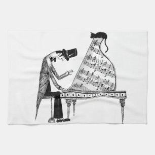 A cat named Sonata Tea Towel