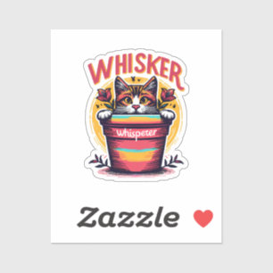 A cat peeking out from behind a flowerpot