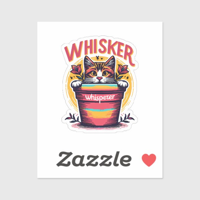 A cat peeking out from behind a flowerpot (Sheet)