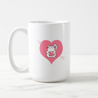 A cat showing his love coffee mug