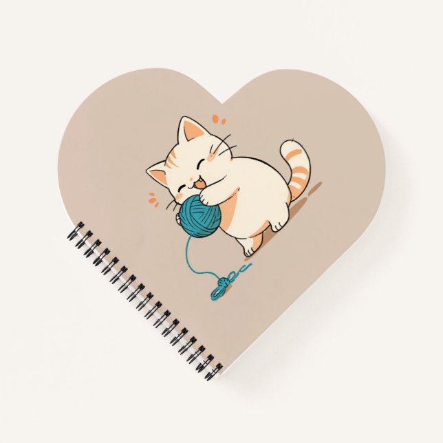 A cat spinning yarn is so cute notebook (Front)