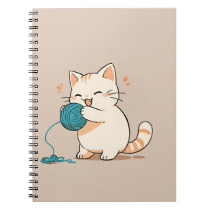 A cat spinning yarn is so cute notebook