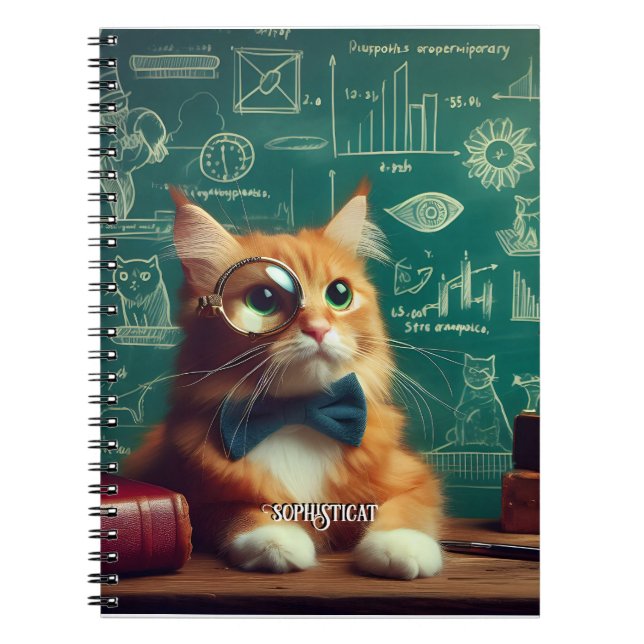 A cat wearing a monocle II Notebook (Front)