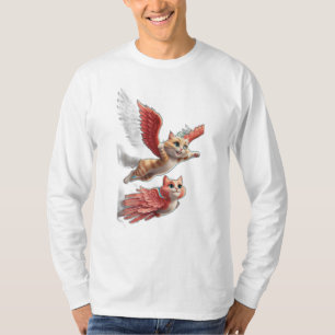 A cat with wings flying like a bird. T-Shirt