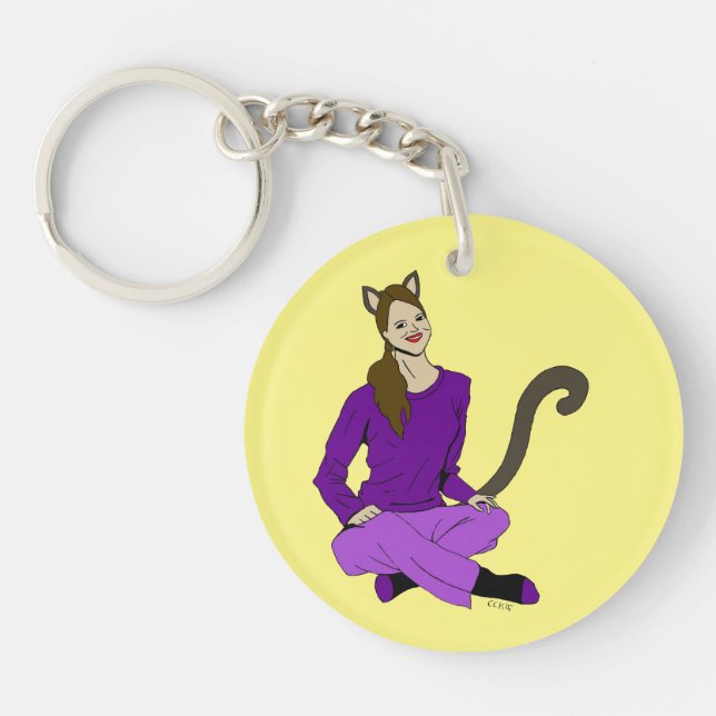 a catgirl key ring (Front)