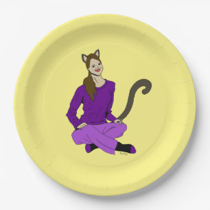 a catgirl paper plate