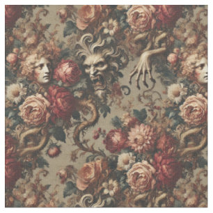 A Cautionary Flourish - Gothic Classic Tile Fabric