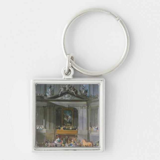 A Cavalcade in the Winter Riding School Key Ring (Front)