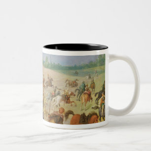 A cavalry battle Two-Tone coffee mug