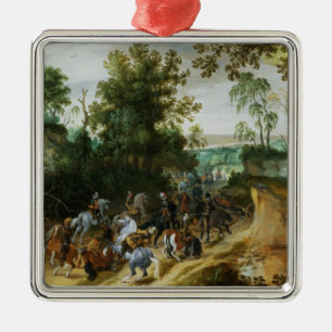 A Cavalry Column Ambushed on a Woodland path Metal Tree Decoration