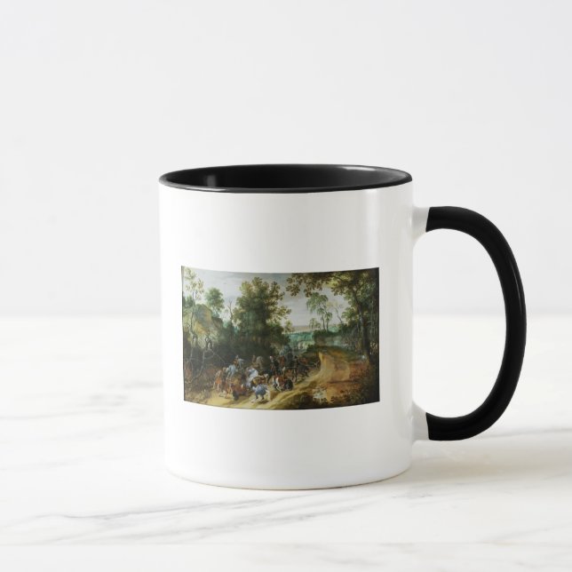A Cavalry Column Ambushed on a Woodland path Mug (Right)