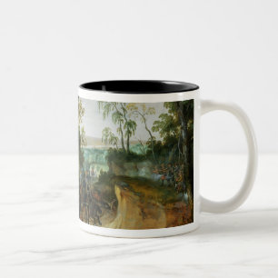 A Cavalry Column Ambushed on a Woodland path Two-Tone Coffee Mug