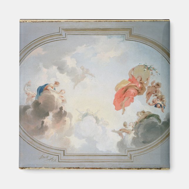 A Ceiling Design depicting the Apotheosis of Magnet (Front)