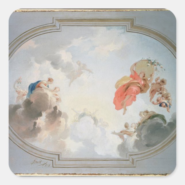 A Ceiling Design depicting the Apotheosis of Square Sticker (Front)