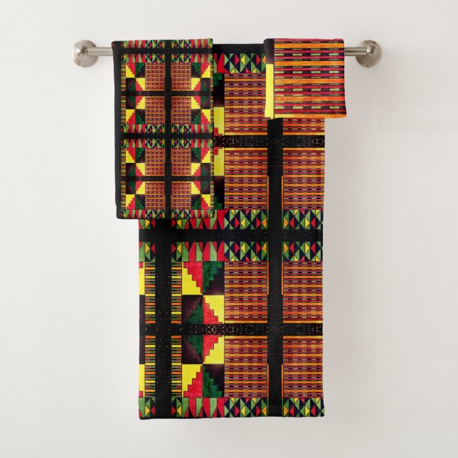 A Celebration of Kwanzaa Colours Bath Towel Set (Insitu)