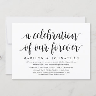 A Celebration Of Our Forever, Wedding Elopement Invitation