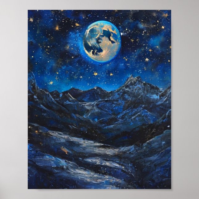 A Celestial Vigil Over the Silent Peaks Poster (Front)