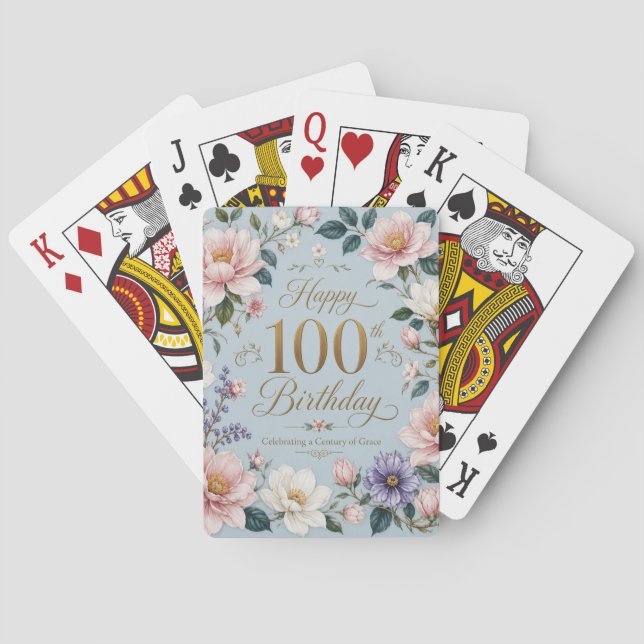 A Century of Blooming Grace Playing Cards (Back)