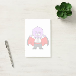 A Ceratops Dinosaur Dressed Up As Count Dracula. Post-it Notes