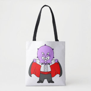 A Ceratops Dinosaur Dressed Up As Count Dracula. Tote Bag