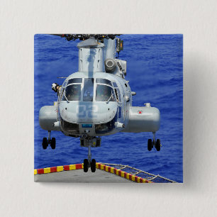 A CH-46E Sea Knight helicopter 15 Cm Square Badge