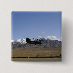 A CH-47 Chinook takes off 15 Cm Square Badge